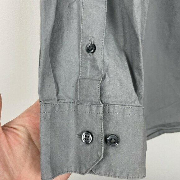 Claiborne Stretch Gray Long Sleeve Button Down Shirt LT Large Tall Basic Casual - Picture 5 of 5